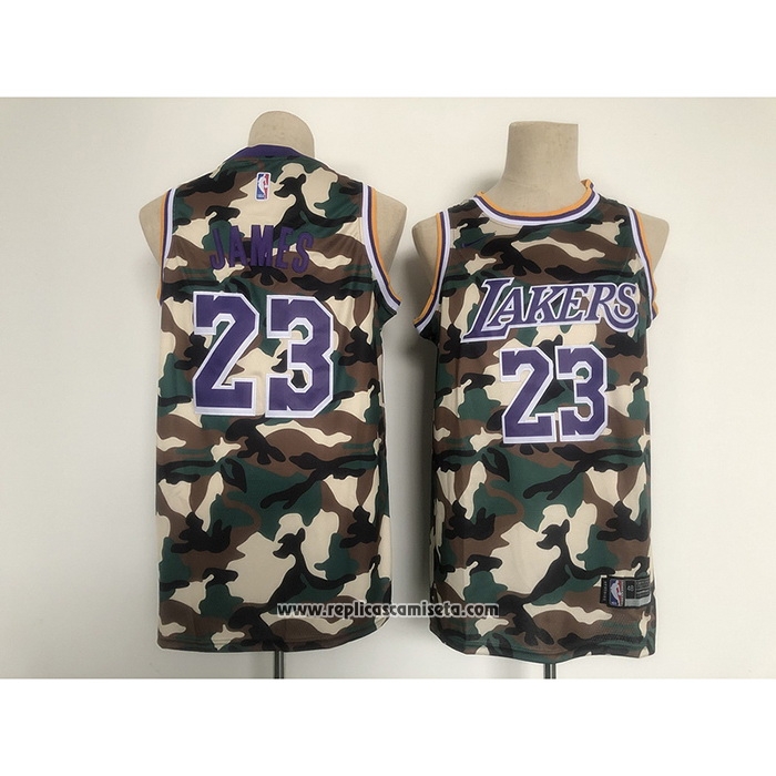 Camiseta Los Angeles Lakers Lebron James #23 Camuflaje